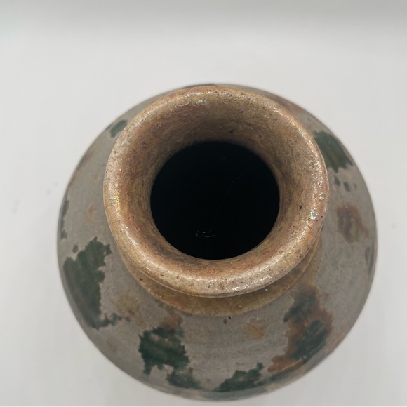 vintage 5’ Crystalline Glaze Pottery vase irredentist purple/green Tones Stamped - Picture 4 of 15